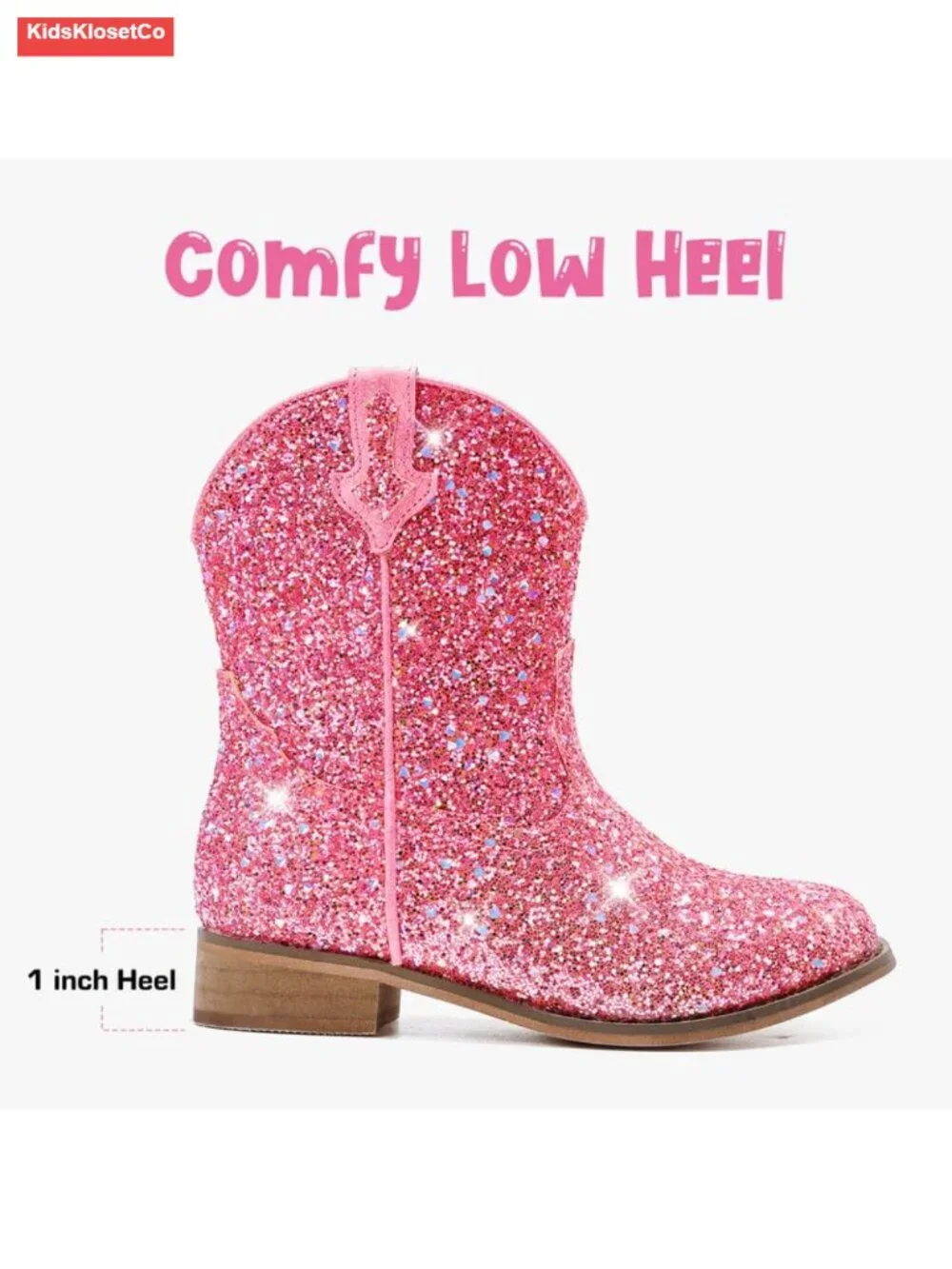 Toddler Girls Glitter Cowgirl Boots Ankle Cowboy Boots Little Kids Horse Riding